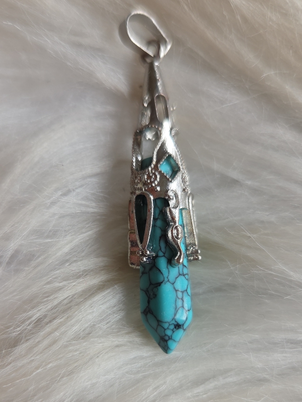 Blue Howlote Necklace Pendant